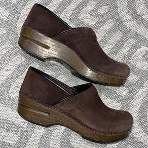 Brown Suede Dankso Clogs